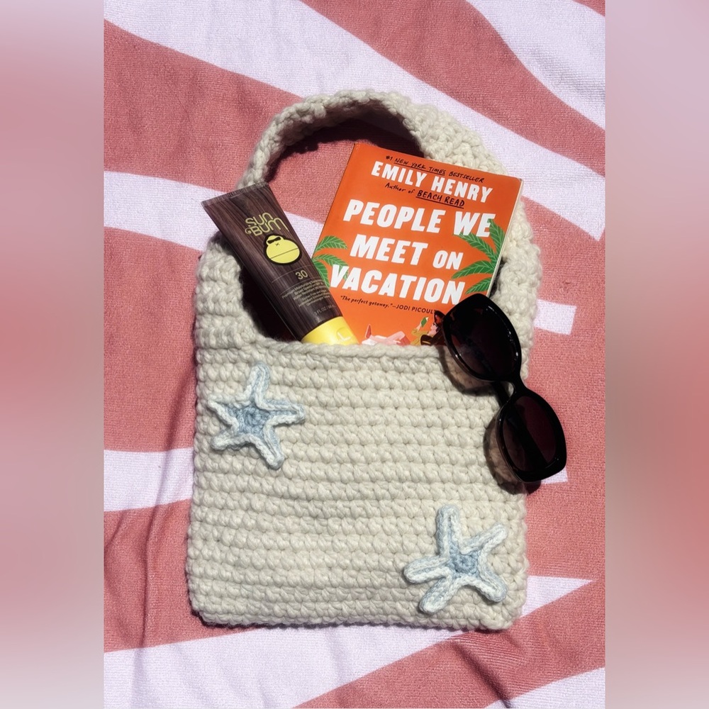 Handmade Costal Crochet Shoulder Bag